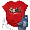 thumbnail image 2 of Plus-Size Christmas Shirts Women Merry Christmas Leopard Plaid Tree Print Shirt Holiday Tops Xmas Tee, 2 of 6
