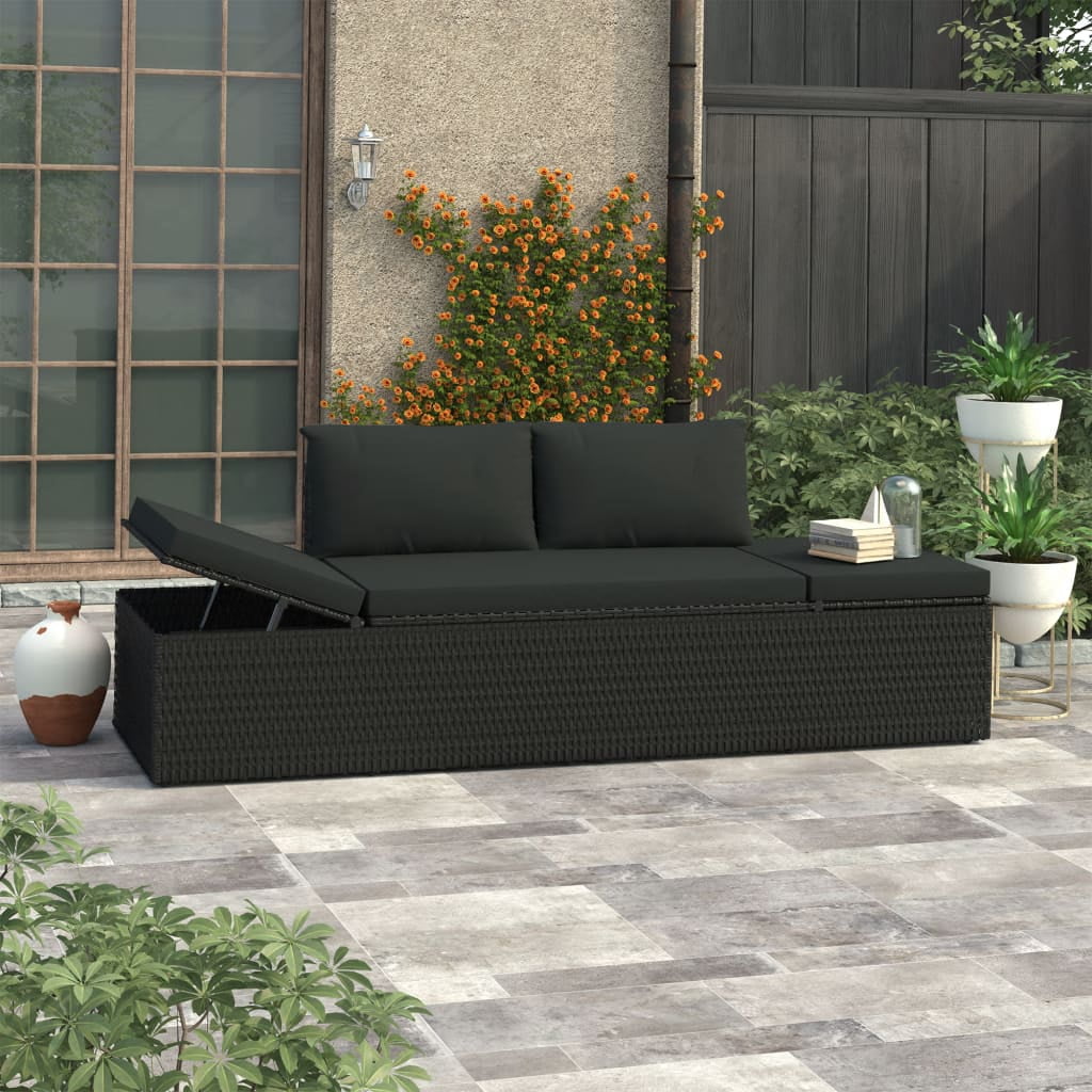 Veryke Outdoor Convertible Sofa Chaise Lounge, Adjustable Patio Wicker