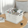 thumbnail image 2 of Anbers Lidded Storage Baskets, White, Plastic Organizer Baskets, Pack of 6, 2 of 7