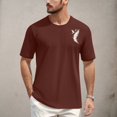 thumbnail image 2 of NAMTYQX Graphic Tees for Men Crew Neck Casual Hawaiian Plus Size Light Short Sleeve Soft Baggy Elasticated Graphic Mens Shirts Wine Size S, 2 of 5