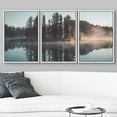 thumbnail image 3 of wall26 Framed Canvas Print Wall Art Set Trees with Misty Lake Reflection Nature Wilderness Photography Realism Contemporary Expressive Multicolor for Living Room, Bedroom, Office - 16"x24"x, 3 of 5