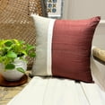 thumbnail image 3 of The HomeCentric Decorative Rust 20"x20" (50x50 cm) Throw Pillow Covers, Silk & Linen Patchwork & Colorblock Throw Pillows For Sofa, Solid Color Pattern Modern Style - Rust Silkastic, 3 of 10