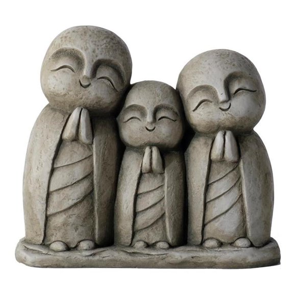 Pemberly Row Statue de Jardin en Fibres de Pierre Familiale Priante en Vert Mousse Vieilli