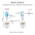 thumbnail image 6 of Rosec Jewels Freshwater Pearl Drop Earrings for Women - AAA Quality - Pearl Aquamarine Earrings with Moissanite - Ready to Gift, 925 Sterling Silver, 6 of 7