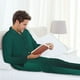 thumbnail image 3 of Balery Dark teal green Pijama para Hombre de Dos Piezas con Manga Larga, Conjunto de Dormir y Descanso Suave con Bolsillos-Large, 3 of 3