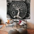 thumbnail image 4 of Arbre De Vie Tapisserie Lune Et Soleil (150x200cm) Noir Mural Psychdlique Tapisserie Mandala Toile Tapisserie Hippie Dcoration Murale Partie Dorto, 4 of 4