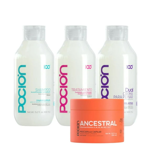 Shampoo Treatment Hair cream hair mask(4 Pack) Shampoo la pocion Colombia Salt-free shampoo, strengthens and regenerates the hair fiber, cleanses the hair without mistreating it shampoo