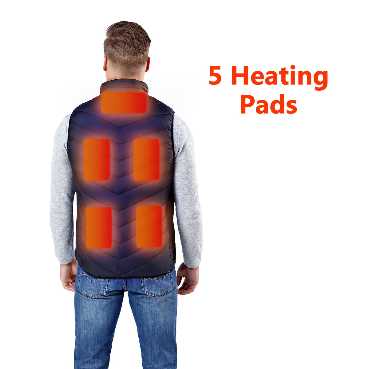 USB Motorcycle Jacket Coat Heater Liner Heating Vest Pad Thermal Warm Winter Kit 