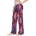 thumbnail image 3 of Women's Long Sleep Pants Home Pants Sleep Pants Wide-Leg Pants Design Elastic Fabric Casual Pants L Purple Maple Leaves, 3 of 7