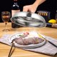 thumbnail image 4 of GOOHOCHY 2 cubiertas de acero inoxidable para alimentos, redondas, para cocinar al vapor, para plancha, parrilla, accesorios, plancha plana, teppanyaki, para barbacoa interior y exterior., 4 of 7