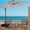 Beige, variant on Autlaycil 5 Pcs Patio Outdoor Furniture Sets Contains 2 Textilene Fabric Rocking Bistro Chairs, Table, 10' Solar Cantilever Umbrella and Cross Base with Sandbag, Grey