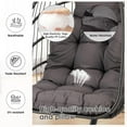 thumbnail image 3 of Hanging Egg Chair with Stand Outdoor Swinging Egg Chair with Water Resistant Cushions PE Rattan Wicker Egg Chair Foldable Basket for Indoor Bedroom Patio Garden 350lbs Capacity (Dark Grey), 3 of 9