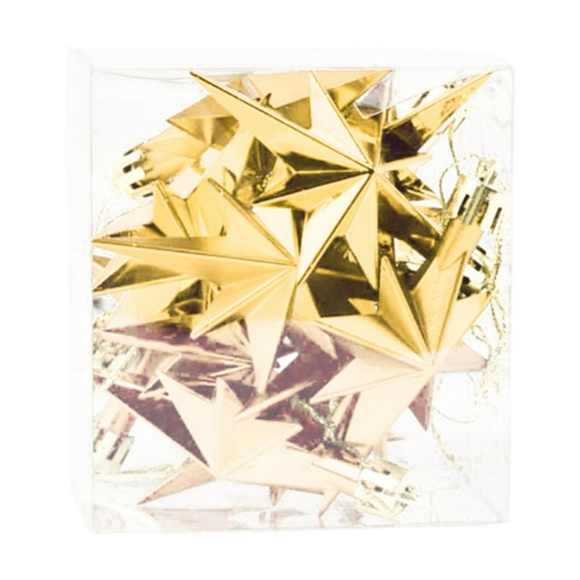 Colgante de estrella de de Navidad, adorno para de Navidad, suministros para fiestas en 3D, manualidades, decoración navideña para fiesta Oro