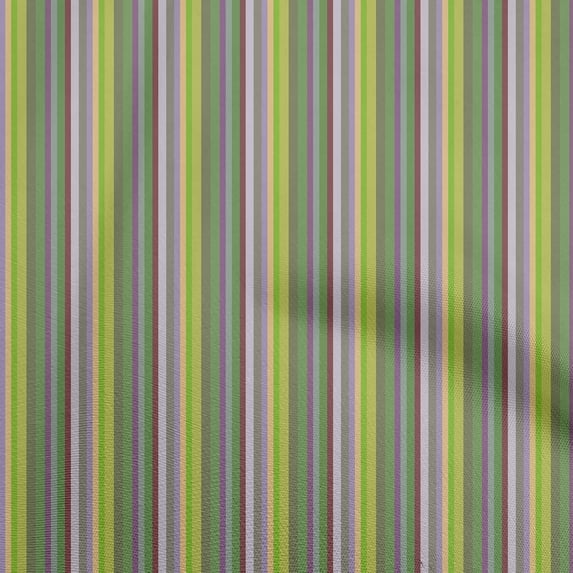 oneOone Viscose Chiffon Olive Green Fabric Stripes Sewing Material Print Fabric By The Yard 42 Inch Wide