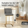 thumbnail image 2 of Sophia & William Counter Height Bar Stools with High Backrest Set of 6 Comfortable Modern Counter Stools for Kitchen & Home, Grey, 2 of 10