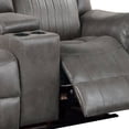 thumbnail image 2 of Fabric Manual Loveseat with 2 Cupholders and Console, Gray, 2 of 5