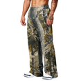 thumbnail image 4 of Dwelliawo Joggers for Men Open Bottom Autumn Camo Straight Leg Baggy Sweatpants Drawstring Cotton Yoga Sweat Pants Winter High Waisted Wide Leg Trousers Camel XL, 4 of 6