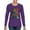 Purple, variant on Colorful Cat Portrait | Cat Lover Owner | Dean Russo Art Animal Lover Womens Long Sleeve T-Shirt, Heather Grey, S