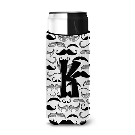 

Carolines Treasures CJ2009-KMUK Letter K Moustache Initial Ultra Beverage Insulators for slim cans Slim Can