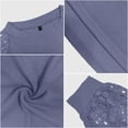 thumbnail image 3 of MLANM Women Trendy Blouses Casual Loose Tops Pullover Hollow-Out Lace Long Sleeve T-Shirts, 2XL Navy, 3 of 6