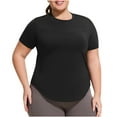 thumbnail image 2 of Womens Plus Size Workout Tops, Short Sleeve Yoga Shirts, Breathable Quick Dry Active Tee for Summer, 2 of 6