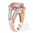 thumbnail image 2 of PalmBeach Jewelry 2.93 TCW Genuine Emerald Cut Amethyst and Pink Rhodolite 18k Rose Gold-Plated Sterling Silver Ring, 2 of 5