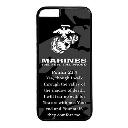 Marine Corps Iphone 4 Case Ganma USMC Marines Prayer Psalm 23 4 Marine Corps Black2 Rubber Plastic Case Cover Case For iPhone 8 4.7inch ()