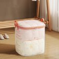 thumbnail image 4 of Hvmvliv 1Pc Clothes Organizer Clothes Storage Bags, Clear Storage Containers with Reinforced Handle, Sturdy Zipper, Closet Organizer for Blanket, Comforter, Pillow, Bedding White, 4 of 6