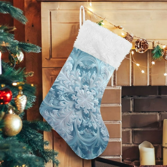 RMDQTR Christmas Stockings for Xmas Gifts - Large Size Festive Holiday Decor for Family Soft White and Green Tones