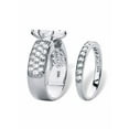 thumbnail image 2 of PalmBeach Jewelry 3.01 TCW Marquise-Cut and Pave White Cubic Zirconia 2-Piece Bridal Wedding Ring Set in 14k Gold-Platinum or Platinum-Plated Sterling Silver, 2 of 5