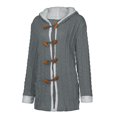 thumbnail image 4 of Outfmvch Sweaters For Women Cardigan Sweaters For Women Women Casual Knit Button Long Sleeve Thick Warm Hooded Cardigan Coat Womens Sweaters Gray 5Xl, 4 of 9