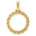thumbnail image 4 of FJC Finejewelers 14 kt Yellow Gold Rope 22.0mm x 1.9mm Screw Top Coin Bezel Pendant, 4 of 6