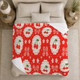 thumbnail image 5 of Cherry Lace Circles Red, Playful Botanical Garden Scene, Warm Flannel Blanket for Sunroom and Reading Nook, Garden Lovers Thanksgiving Gift, Artistic Home Decor, 5 of 9