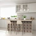thumbnail image 5 of Mi Alma Peel & Stick Tiles - Pink Beige Dark Green Floral Vinyl Backsplash 12x12, 5 of 16