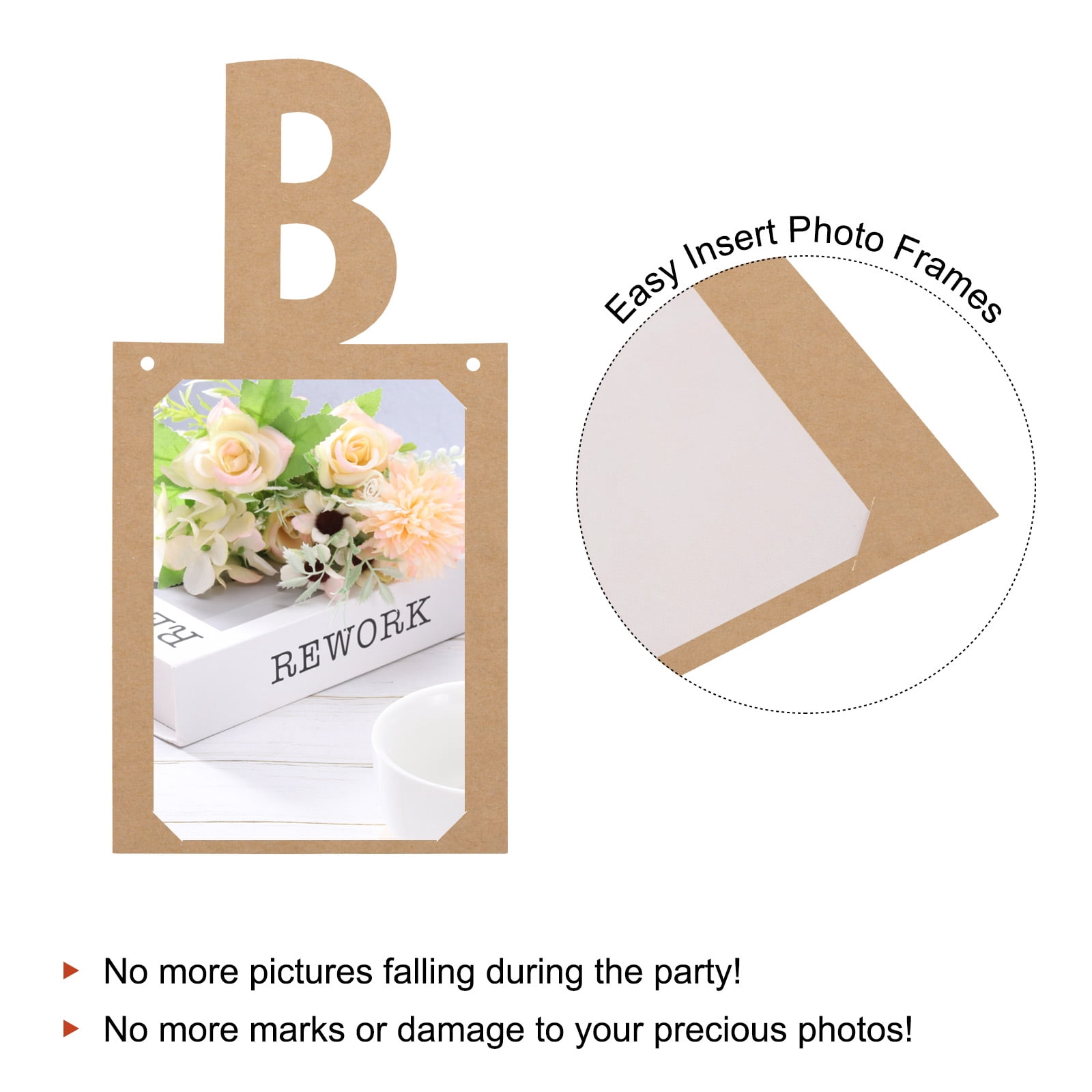 Unique Bargains 1st Birthday Photo Banner From 1 To 12 Months Party Decor Brown