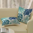 thumbnail image 6 of Tropical Pillow Covers 16x16 Navy Blue Aqua Teal Cyan Palm Leaves Plant Throw Pillows for Couch Summer Leaf Pillowcase Outdoor Decorative Cushion Case for Sofa Bed Decorations Set of 2, 6 of 6