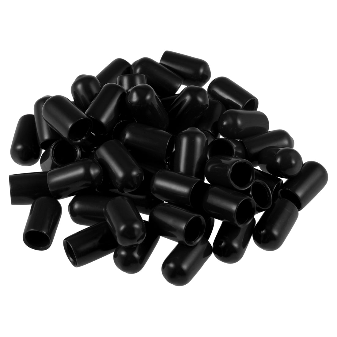 Uxcell 7mm ID Black Screw Thread Protectors Vinyl End Caps