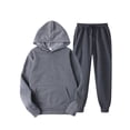 thumbnail image 1 of Conjunto de chándal de 2 piezas para hombre, conjunto de chándal informal de forro polar para correr, trajes con capucha y pantalón, 1 of 2