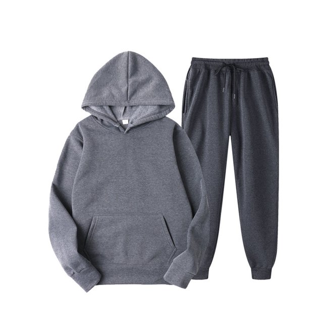 Conjunto de chándal de 2 piezas para hombre, conjunto de chándal informal de forro polar para correr, trajes con capucha y pantalón