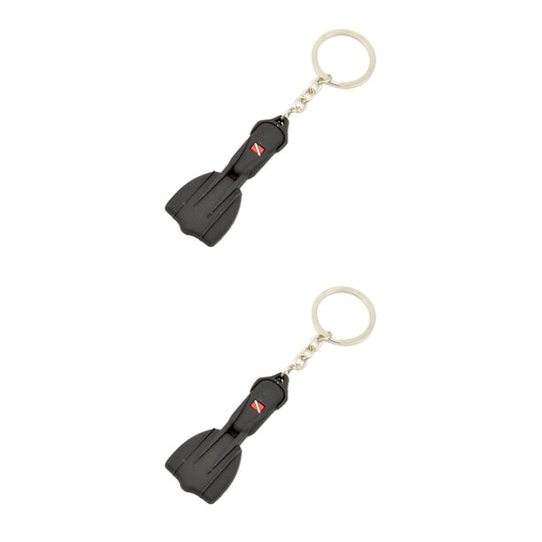 Soidarity Llavero Aletas de buceo en forma de amuleto de de mar colgante regalo llavero ornamento Negro 2Conjunto