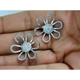 thumbnail image 5 of 2.00CT 18KT 3D RAISED PETAL CLUSTER DOME FLOWER DECO DIAMONDS EARRINGS, 5 of 6