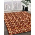 thumbnail image 3 of Ahgly Company Machine Washable Indoor Square Abstract Tomato Red Area Rugs, 7' Square, 3 of 7