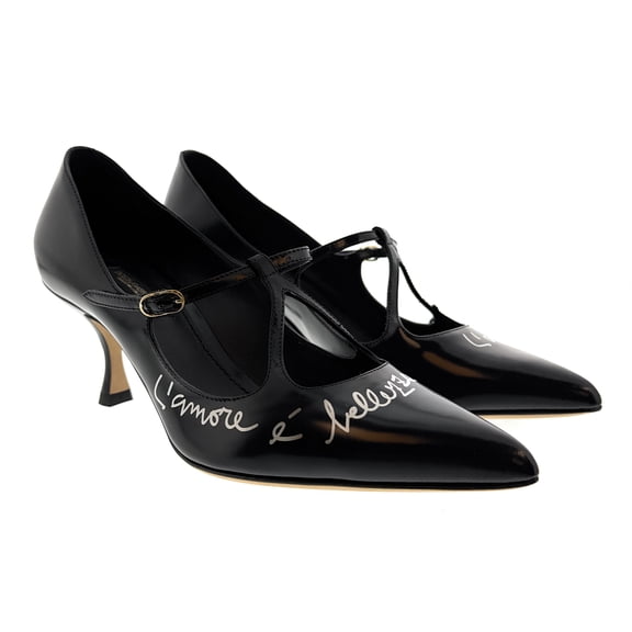 Dolce & Gabbana Black Classic T-Strap Kitten Heels-EU36 for womens