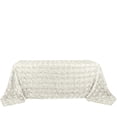 thumbnail image 3 of BalsaCircle Satin 90" x 132" Raised Rectangle Tablecloth Rosette Floral Dinner Kitchen Ivory, 3 of 8