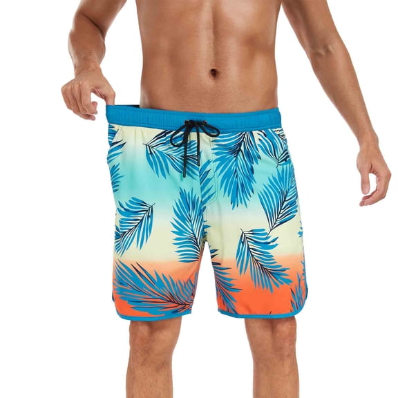 CYiJun Men's Swim Trunks Hawaiian Bathing Mesh Lining Suit Swimsuits Beach Shorts with Pockets
