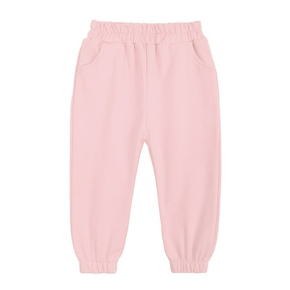 WOYY Toddler Girl's Sweatpants Solid Color Sport Jogger Pants Spring Autumn Casual Trousers