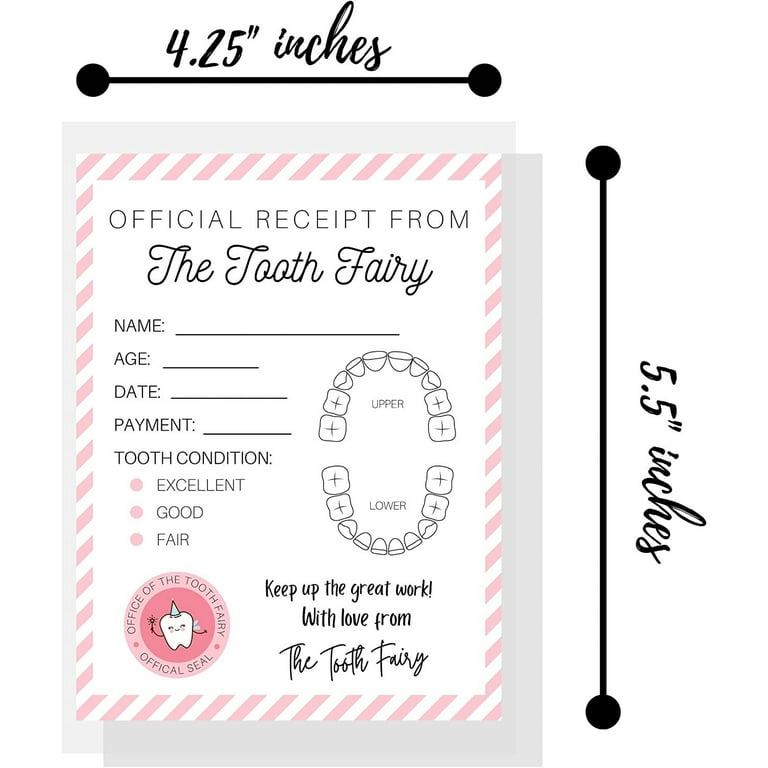 tooth-fairy-receipt-cards-with-pink-stripes-40-pack-4-25x5-5-inch-large-postcard-size-tooth-fairy-receipt-for-lost-tooth-certificate-for-kids-to-add-to-gold-coins-under-pillow-white-card