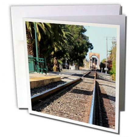 3dRose Ventura Train Station California with a view of the tracks and train. - Greeting Cards, 6 by 6-inches, set of 12