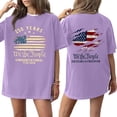 thumbnail image 2 of Dwralegc 250th Anniversary Usa Shirt Women USA Crewneck Tops American Flag Print Patriotic Apparel Casual Tee Short Sleeve Plus Size Graphic T Shirt Purple 5XL, 2 of 5