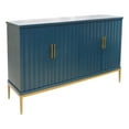 thumbnail image 2 of Pasargad Home Edgar Teal Sideboard, 4 Doors, 6 Shelf & Gold Polished Metal Frame, 2 of 11